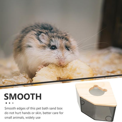 Mikikit Hamster Sand Bath Box Transparent Dust Bath for Chinchilla Pets Cute Design for Fun Bath Durable Construction Hamster Bathroom Accessories