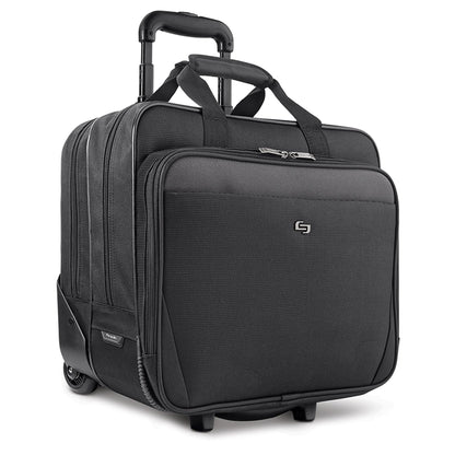 Solo New York Rolling Catalog Case with Wheels - Roller Laptop Bag, Wheeled Briefcase for Women & Men, Carry On Size for Travel, Fits 17.3" Computer - Empire, Black