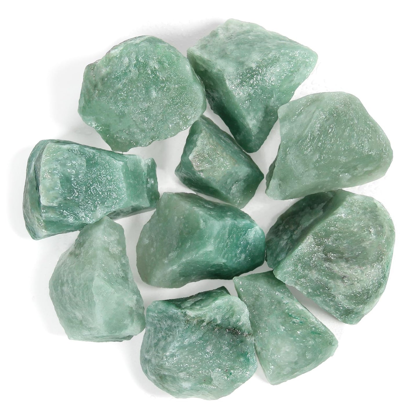 1.1lb Bulk Raw Green Aventurine Rough Crystal-Natural Green Aventurine Raw Stones Crystal for Tumbling, Cabbing, Fountain Rocks, Decoration,Polishing, Wire Wrapping, Wicca & Reiki Crystal Healing