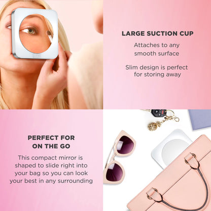 Conair Lighted Makeup Mirror, LED Vanity Mirror, 12X Magnifying Mirror, Compact Travel Mirror with Suction Cup, Battery Operated in White