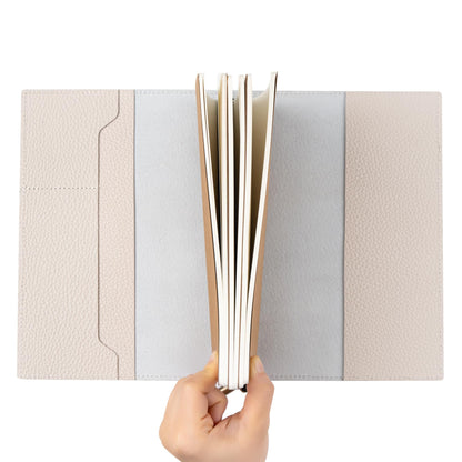 WANDERINGS A5 Travelers Notebook with Pockets – Oat Leather Journal – 6" x 8.5" (15 x 22cm) – Refillable Travel Journal – 120 GSM Blank Inserts