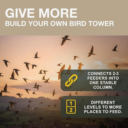 SWISSINNO Duplex Connector – Vertical Link for Hanging Bird Feeders – Space-Saving Garden Accessory in Durable Steainles Steel Compatible with Lucerne & Davos Smart Birds