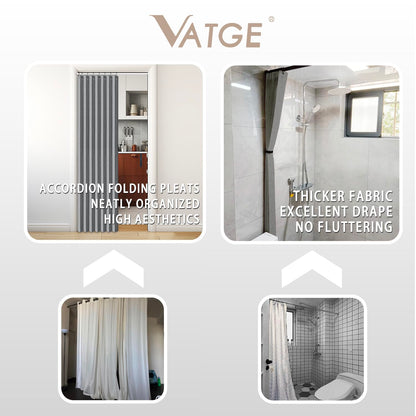 Vatge Closet Curtain for Open Closet, Pleated Folding Curtains for Doorway, Privacy Room Divider for Separation,1 Panel with Tieback, W39 x L78, Grey