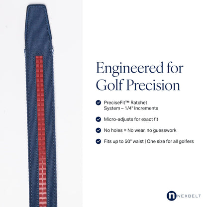 Nexbelt Men's Braided Ratchet Golf Belt – Adjustable, Stretch Fit – For Casual Wear & Golfing (Fits up to 50") - Liberty