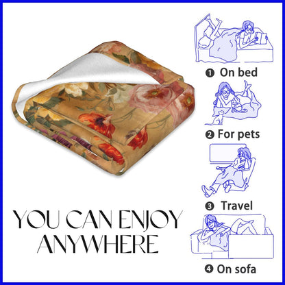xmwjfd Artistic Skeleton Blanket, Cozy Plush Throw Blanket for Couch Bedroom Outdoor, Lightweight Soft Flannel Travel Blankets, Gifts for Women Adults Kids, Warm Decor 50"×60"