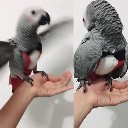 QBLEEV 2 Pack Bird Diapers, Cockatiel Tuxedo Flight Suite, Reusable Parrot Nappy Clothes Costume for Wedding Party Birthday Cosplay Photo, Pigeon Pants Urine Wet Suit for Conure Macaw Budgies Parakeet