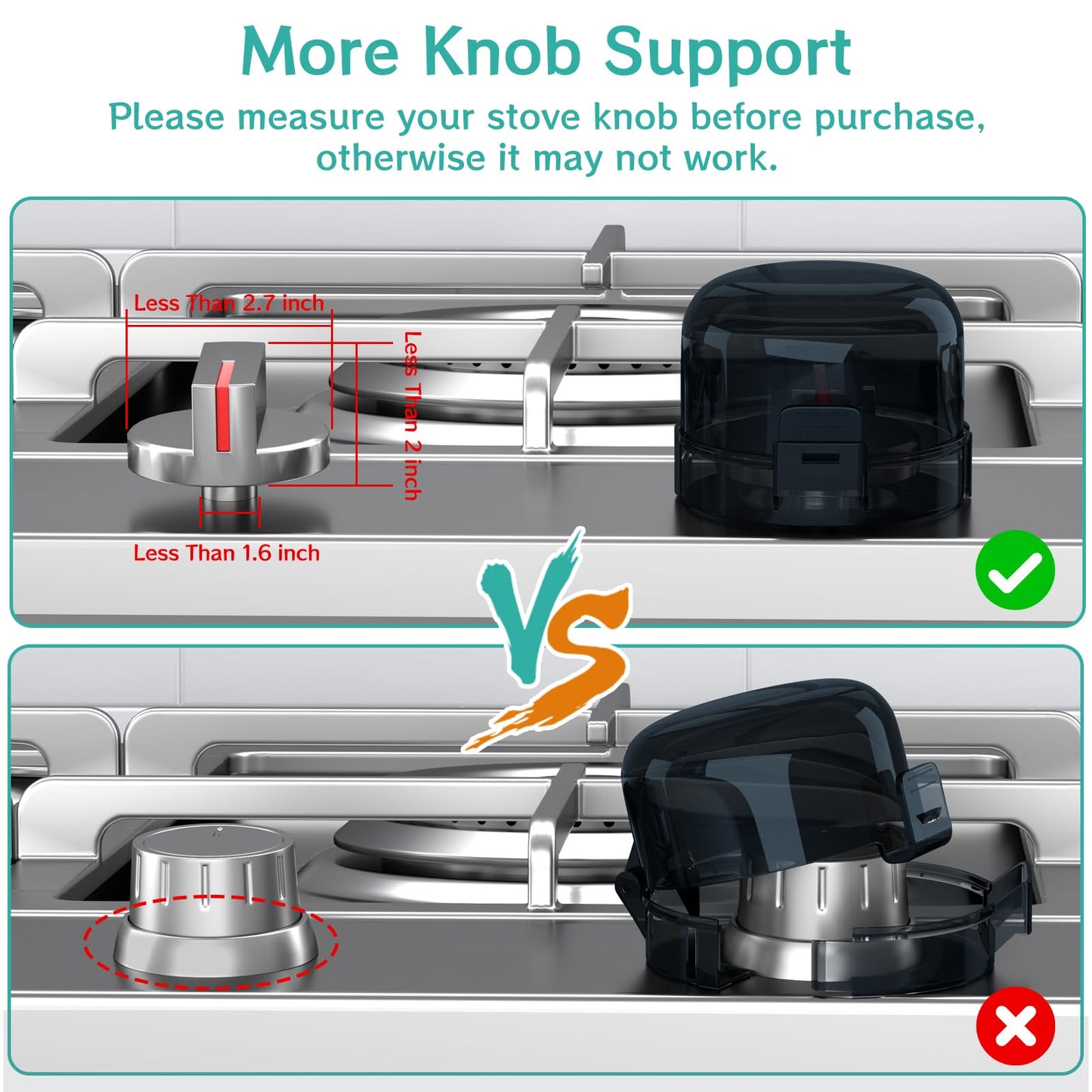 Stove Knob Covers for Child Safety,AOSITE Upgraded Gas Knob Covers for Kids Stove Guard with Strong Adhesive, 5 Pack Durable Design Childproof Oven Knob Locks for Babies and Pets,No Screws or Drill