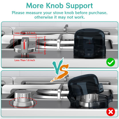Stove Knob Covers for Child Safety,AOSITE Upgraded Gas Knob Covers for Kids Stove Guard with Strong Adhesive, 5 Pack Durable Design Childproof Oven Knob Locks for Babies and Pets,No Screws or Drill