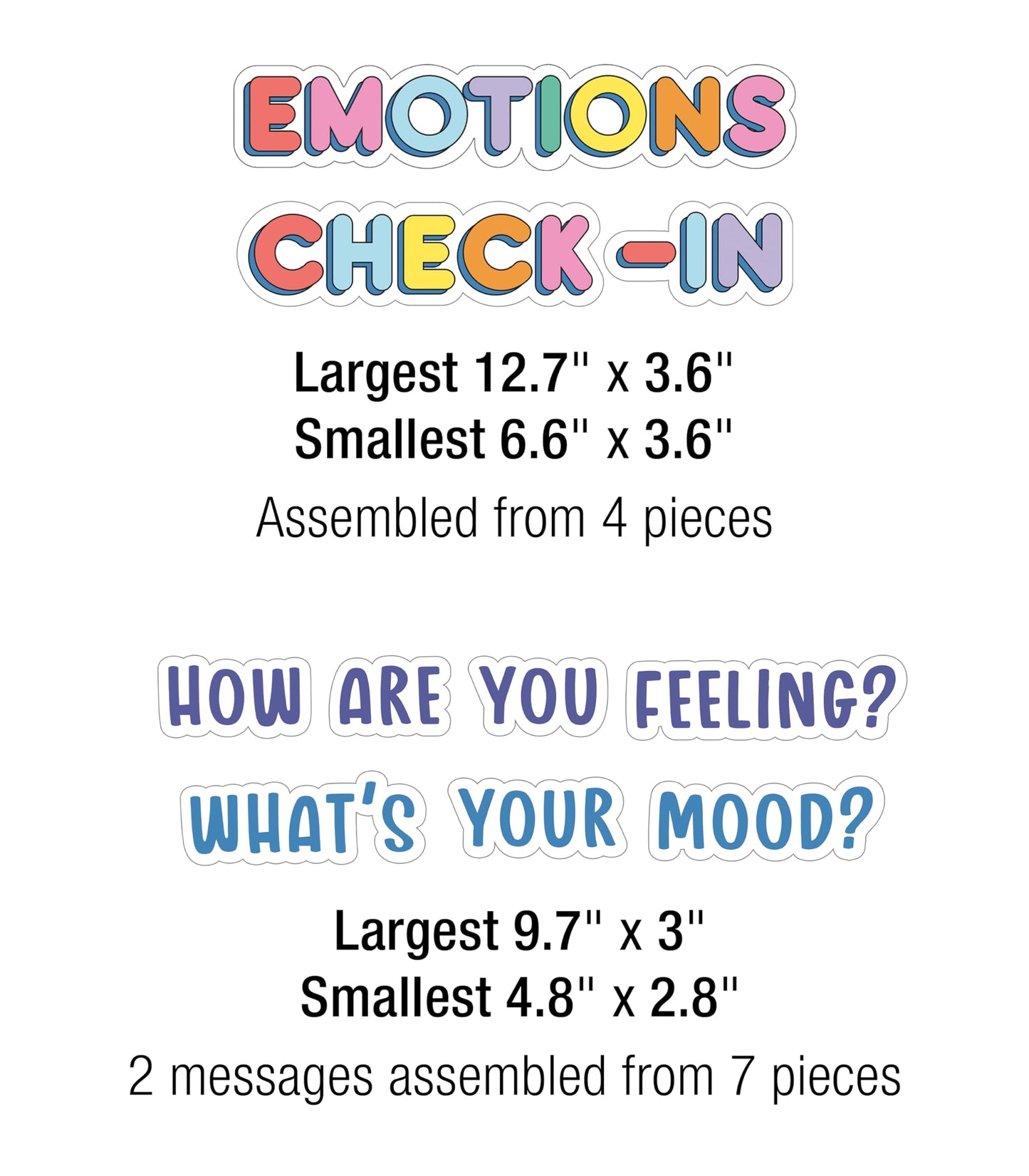 Carson Dellosa Pre-Punched We Stick Together 46-Piece Emotions Check-in Bulletin Board Set, Calming Corner Accents, Feelings Chart, Mood Board and More, Calm Down Corner, SEL Classroom Décor