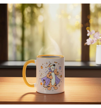 Disney Winnie the Pooh Halloween Tigger Trick-or-Treat Candy Ceramic Mug, Yellow/White