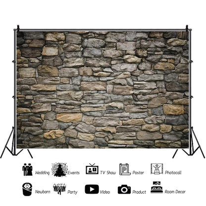 Laeacco 8x6FT Vintage Stone Brick Wall Backdrop Grunge Rock Stone Castle Wall Photography Background Retro Birthday Party Halloween Photo Studio Newborn Baby Shower Adults Portrait Photo Shooting