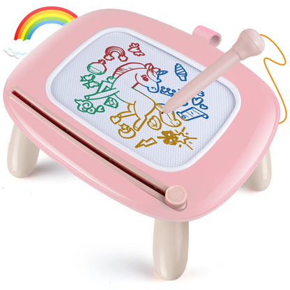 Smasiagon Toddler Toys Age 1-2 Year Old Boys Girls, Magnetic Drawing Doodle Board Pad Educational Learning Toys for 1 2 3 Year Old Boys Girls Gifts Birthday Party (Soft Pink)