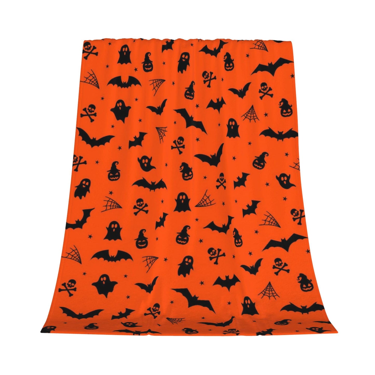 Halloween Throw Blanket Ultra Soft Skull Ghost Bat Flannel Blanket, Cozy Warm Lightweight Gift for Adults Kids, Machine Washable Couch Bed Blankets 60x50in