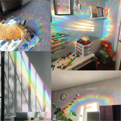 GORGECRAFT 16Pcs 4 Styles Halloween Window Clings Ghost Rainbow Window Decals Non-Adhesive Prism Windows Stickers Suncatcher Anti-Collision Cling to Save Birds from Door Collision Strike for Home