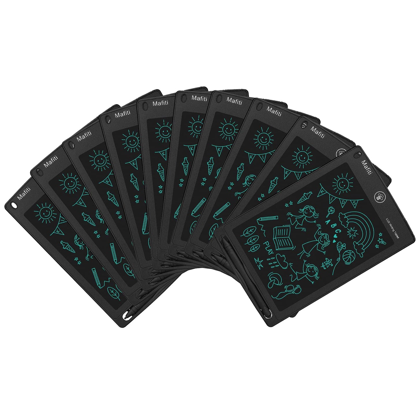 mafiti 10 Pack LCD Writing Tablet 8.5 Inch Electronic Drawing Pads for Kids Portable Ewriter Doodle Board Black