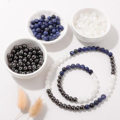 Risyfjew 50PCS 8mm Natural Selenite Beads Gemstone Round Loose Beads for Jewelry Making Chakra Crystal Stone Beads for Bracelets Necklace Earrings Making Supplies (50pcs/Strand)
