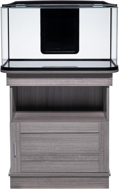 GloFish Aquarium Stand, 20 Gallons, Features Enclosed Storage Area, Display Area, Back Panel Cutout, Modern Farmhouse Look. Fish Tank Sold Separately