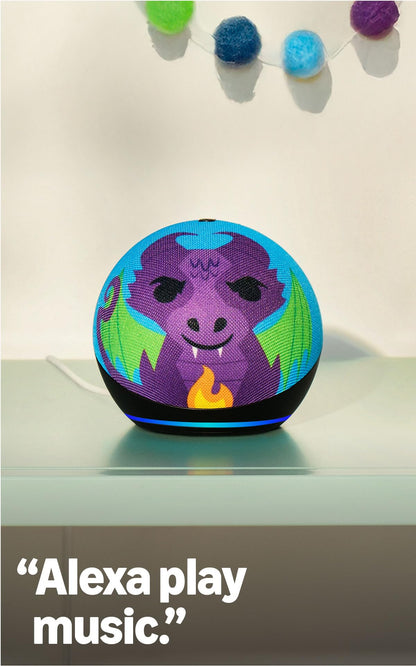 Amazon Echo Dot Kids (newest model), Smart speaker to enjoy age-appropriate audiobooks, interactive games and Alexa+ experiences to create and learn, Stardust design