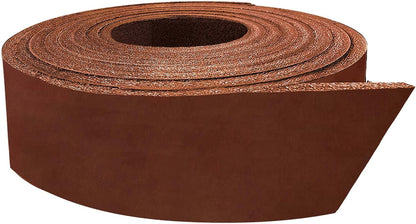 ELW Vegetable Tanned Leather 8-10 oz (3.2-4mm) Russet Straps, Belts, Strips Size: 2-1/4"x72" (5.7x182cm) Full Grain Veg Tan Tooling Leather Cowhide Heavy Craftsmen Grade AB for DIY, Tooling, Carving