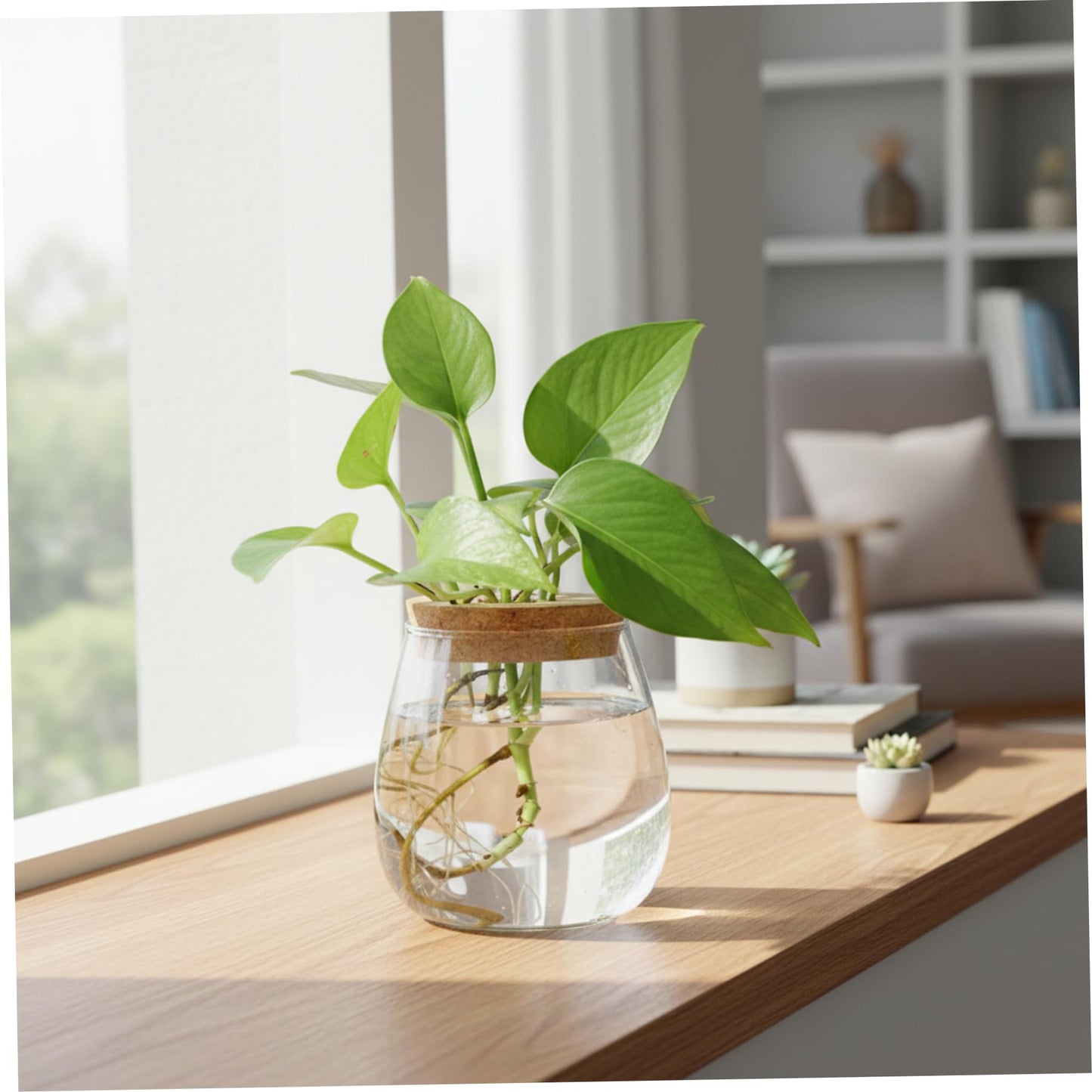 Xoeryoy Propagation Vases for Plants, Clear Glass Terrarium Jar with Wooden Stopper for Hydroponics, Creative Home Decor and Tabletop Plant Propagation Station