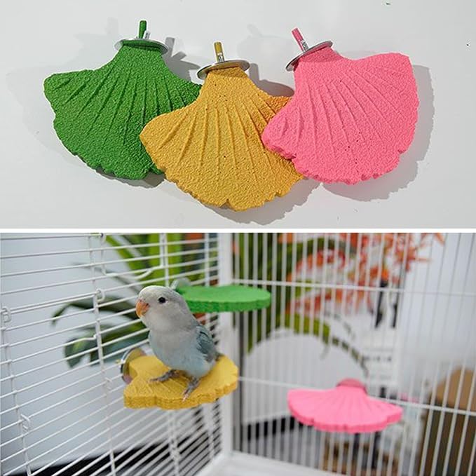 Bird Perch Stands Parrots Calciums Perch Beak Grinding Stone Foot Claws Trimmer Parakeet Platform Parrots Chewing Toy