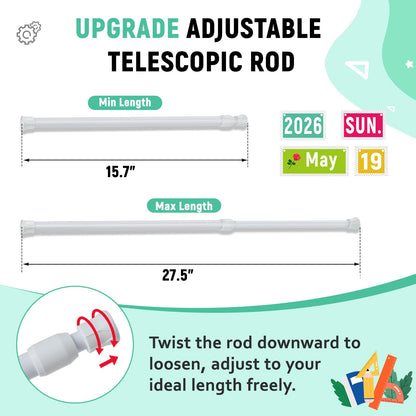 Upgraded 2-in-1 Flip Calendar for Classroom with Magnetic & Adhesive Fixing, Adjustable Magnetic Rod Flip Calendar for Whiteboard, Black and White Classroom Decor Bulletin Board Set (Patterned)