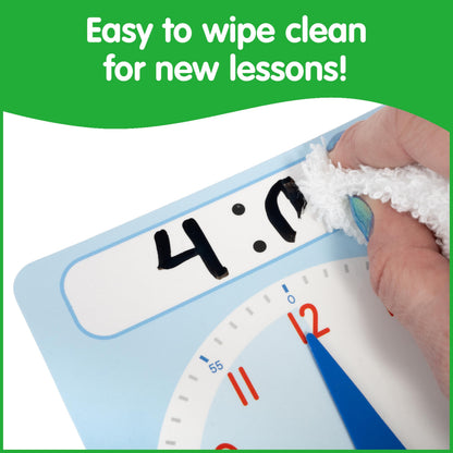 edxeducation Learning Clock Activity Set | 8 Double-Sided Activity Cards and 25 Flashcards | Digital and Analog Teaching Clocks for Kids