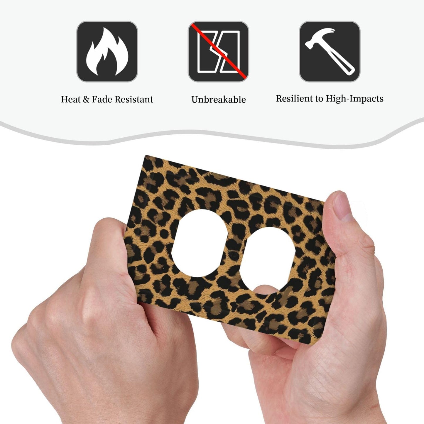 Annisrak Animal leopard print psychedelic Outlet Covers 1 Gang Duplex Light Switch Cover Electrical Receptacle Faceplate Wall Plate Decorative Switch Plates for Bedroom Bathroom Decor
