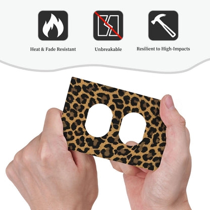 Annisrak Animal leopard print psychedelic Outlet Covers 1 Gang Duplex Light Switch Cover Electrical Receptacle Faceplate Wall Plate Decorative Switch Plates for Bedroom Bathroom Decor