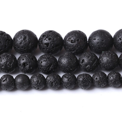 32PCS 12MM Natural Lava Stone Beads Energy Healing Beads for DIY Jewelry Bracelet Necklace Making for Jewelry Making15Inch