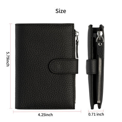 ilovever Passport wallet and Card Slot Combo RFID Blocking Slim Leather Travel Passport Wallet for Men and Women with Zippered Coins Pocket Passport holder,Black