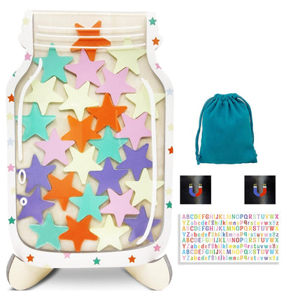 Magnetic Reward Jar,Magnetic Star Reward Jar for Kid,Reward System for Student Behavior,Personalized Stars Reward Jar for Classroom Home,Magnetic Reward Jar Ideal for Classroom Board (Classic)