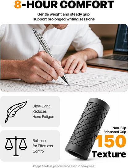 Four Candies Metal Mechanical Pencil Set - 6PCS 0.5mm Art Mechanical Pencils & 360PCS HB Lead Refills & 3PCS Erasers & 9PCS Eraser Refills, Drawing Mechanical Pencils for Writing, Sketching-With Case