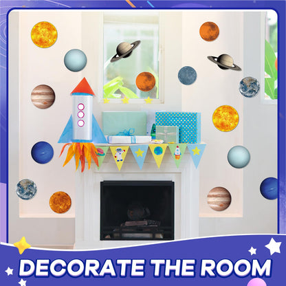 60 Pcs Solar System Cutouts for Bulletin Board Planet Cutouts for Teachers Back to School Classroom Decorations Astronomy Bulletin Board Outer Space Science Classroom Bedroom Universe Theme Party