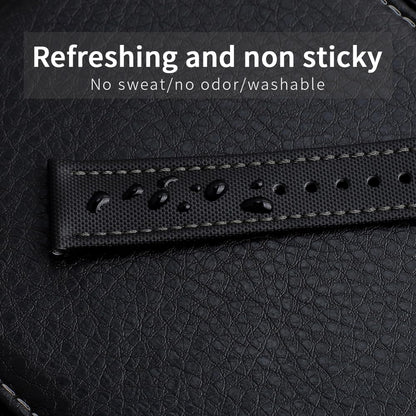 Onthelevel Water Resistant Oxford Fabric Watch Strap 18mm 20mm 22mm Sailcloth With Leather Back Lining Quick Release Watch Band Replacement (Gray, 20mm)