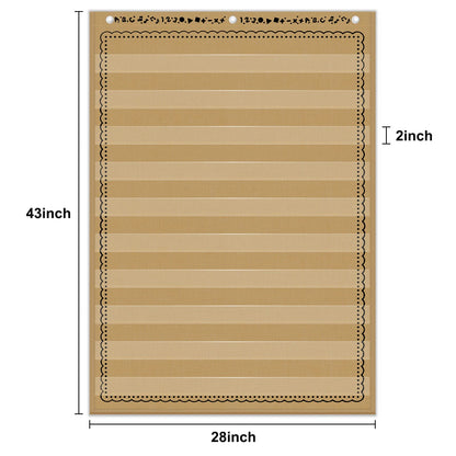 EAMAY Standard Pocket Charts, Clear 10 Pocket Chart for Teacher Lessons in a Classroom or Home Use – Fits Standard 3” Sentence Strips and Word Cards, Brown