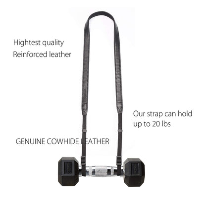 CANPIS CP008 Leather Camera Shoulder Neck Strap compatible with Canon Nikon Leica Fuji Sony Olympus etc. Black Color, Adjustable Length, Slim with Flocking Comfortable Pad