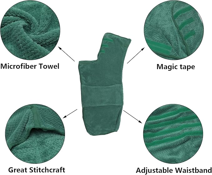 Geyecete Pineapple Grid Fast Drying Super Absorbent Dog Cat Bath Robe Towel - Green-M