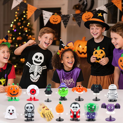 WESAYEE 24 PCS Halloween Wind Up Toys for Kids, Bulk Halloween Party Favors, Wind Up Toys for Trick or Treat, Goodie Bag Stuffers Carnival Prizes, Classroom Gifts for Toddlers