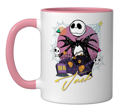 Disney The Nightmare Before Christmas Matching Her Jack Ceramic Mug, Pink/White