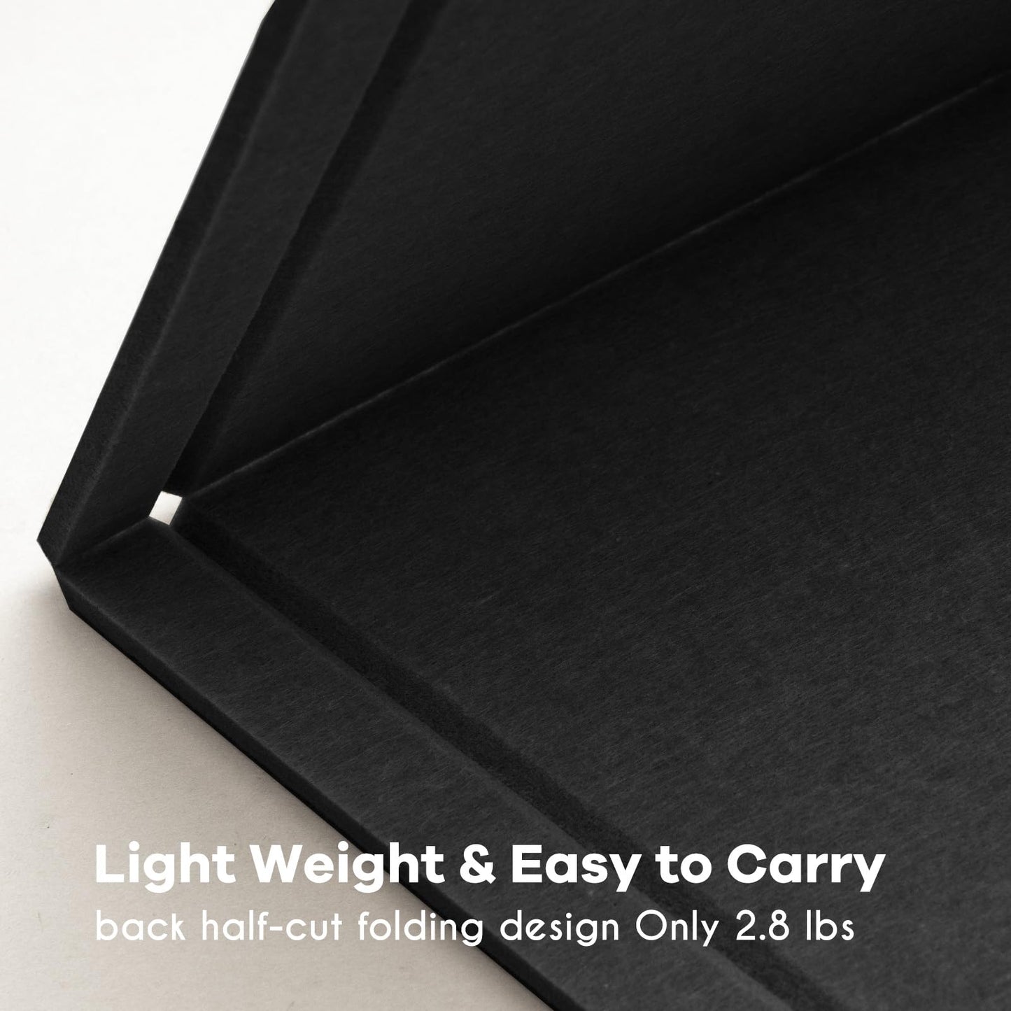Lightomorrow Large Bulletin Board - 48 x 36 Inches, Decorative Felt Pin Board for Wall - 4' x 3' Foldable Photo Display Board with Self-Adhesive Tape, Includes 20 Push Pins - Black