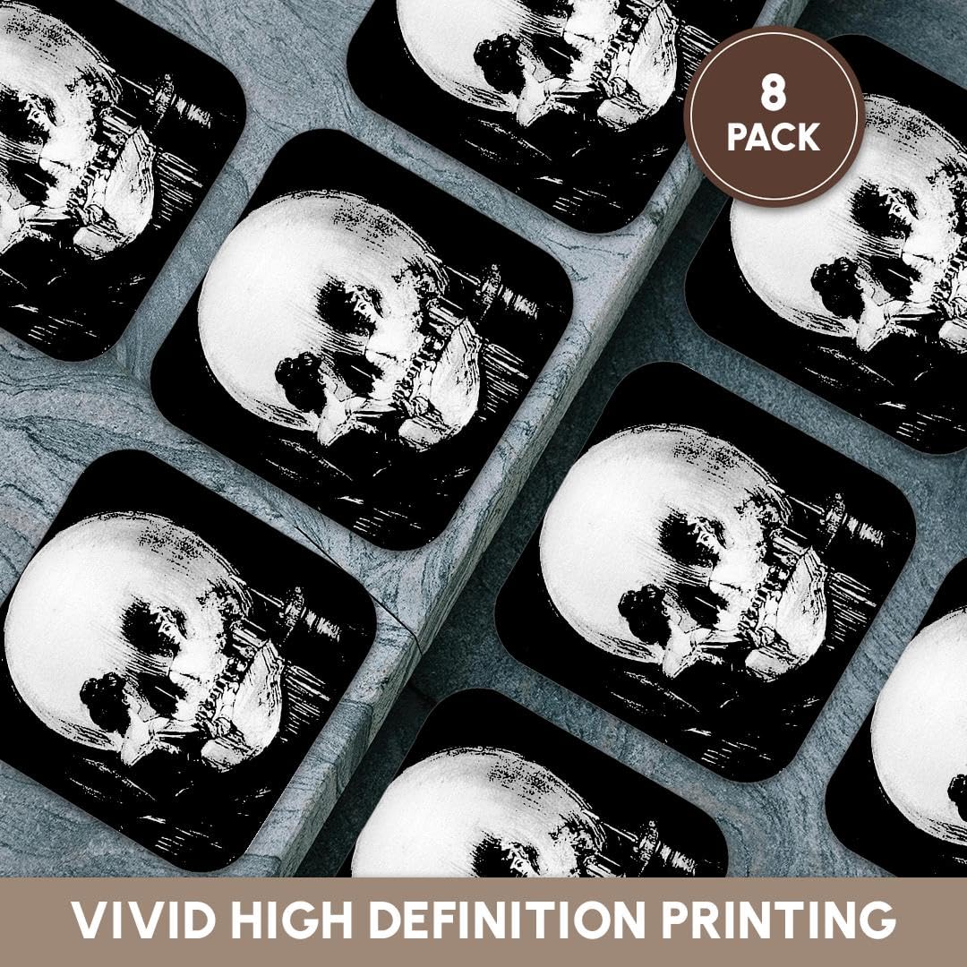 Taiche Acrylic Art Halloween Optical Illusion Coaster, Soft, Set of 8