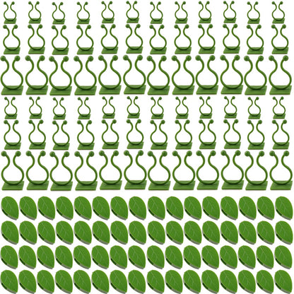 GXXMEI 200PCS Plant Climbing Wall Fixture Clips Self-Adhesive Hook Vines Traction Clips Invisible Holder Garden Green Leaf Simulation Self-Adhesive Hook Wire Fixing Supporting
