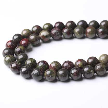 8MM Dragon Blood Stone Round Loose Beads Natural Gem Beads Crystal Energy Stone Beads for Jewelry Making DIY Bracelet Necklace