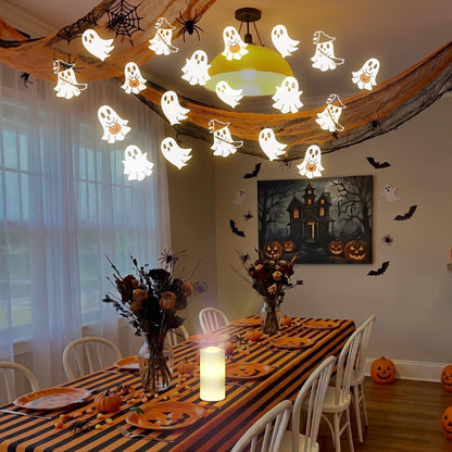 Baquler Halloween Projector Candle Ghost Projector Light Halloween Indoor Decoration Spooky Scary LED Flameless Candle Battery Operated Night Light with Remote Timer Bedroom Home Decor Party Gift