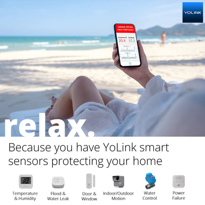 YoLink LoRa Smart Door Sensor Starter Kit: - 1/4 Mile Open-Air Range, Door Left-Open Reminders,5 Years Battery Life, SMS/Text, Email & App Alerts, Alexa, IFTTT, Home Assistant