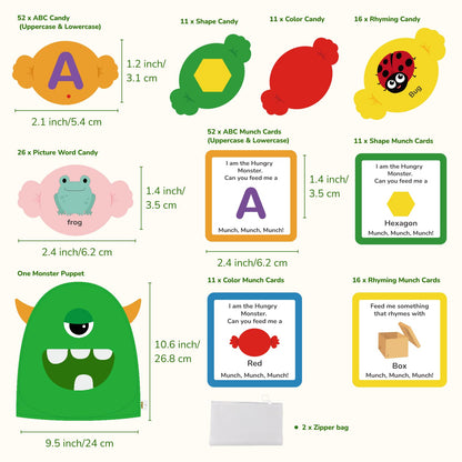 CHEFAN Alphabet Learning Toy,The Alphabet Monster,Letter Recognition Matching Game,Montessori Preschool Toys,ABC Learning Toys for Kids Ages 3, 4, 5, 6