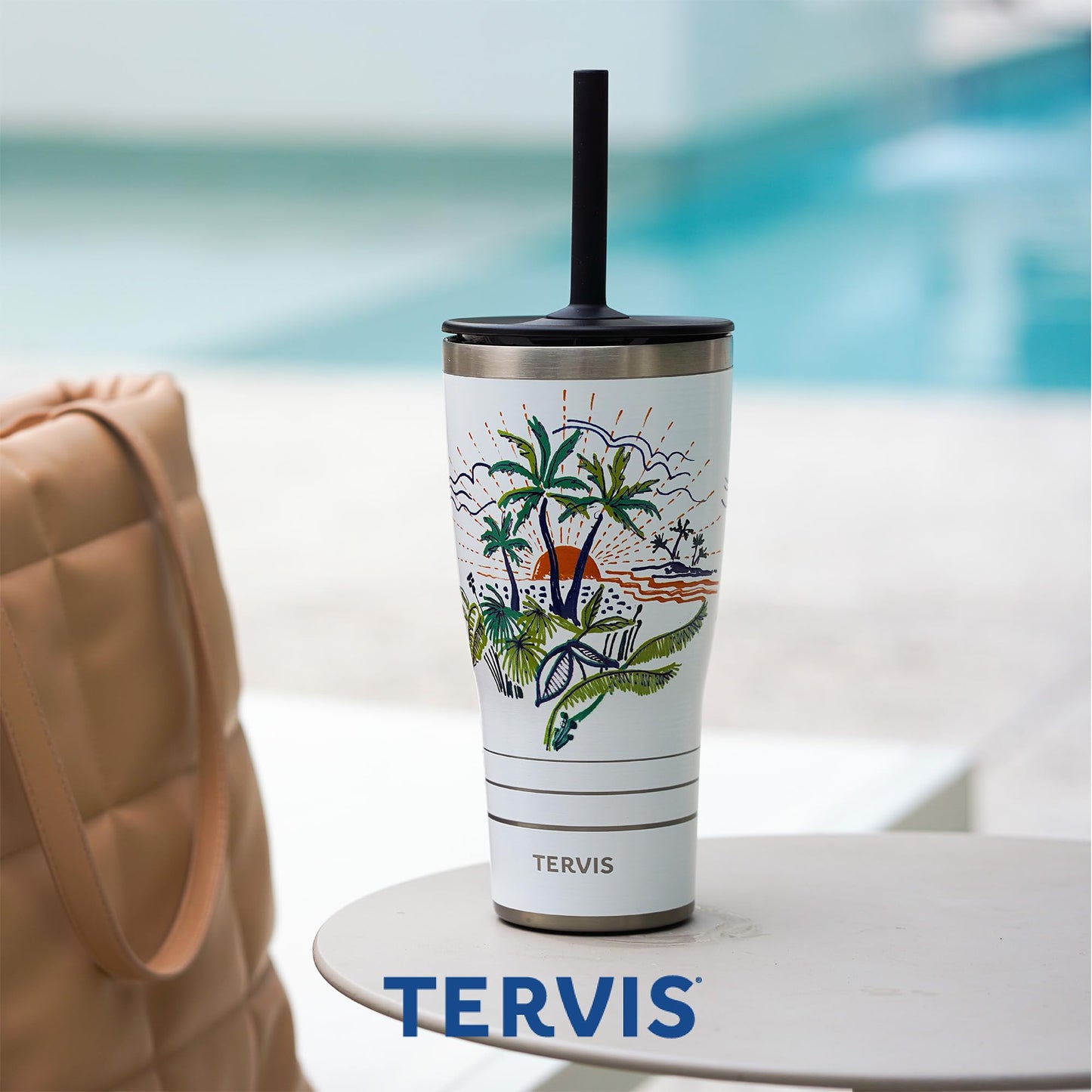 Tervis Traveler Disney Nightmare Before Christmas Torn Collage Triple Walled Insulated Tumbler Travel Cup Keeps Drinks Cold & Hot, 30oz - with Straw Lid, Stainless Steel