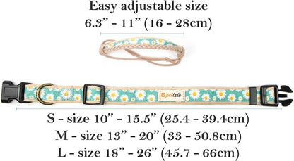 Pettsie Hemp Dog Bandana Collar & Matching Owner Friendship Bracelet | Adjustable, Durable Hemp, Soft & Comfortable, Includes Matching Friendship Bracelet, Secure D-Ring, Green