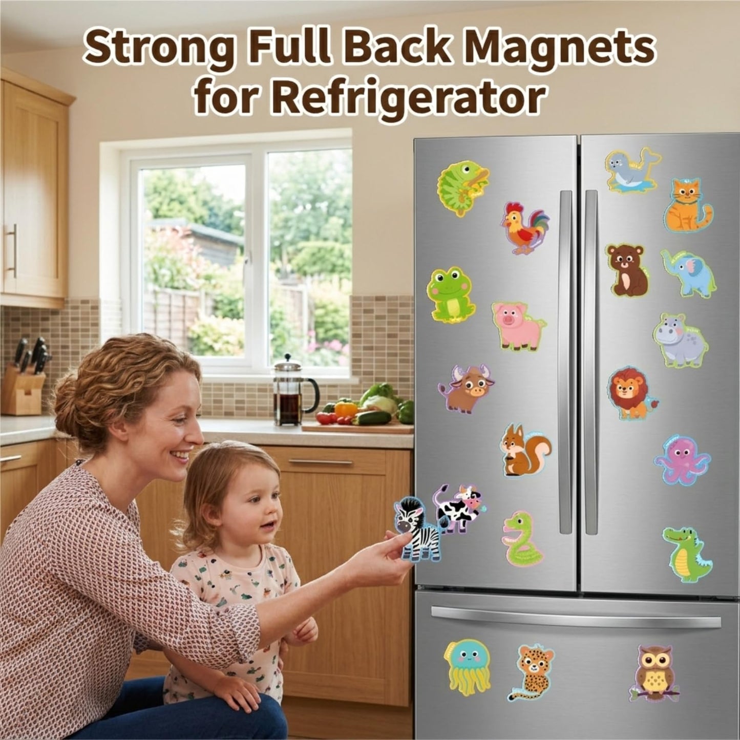 Fridge Magnets,43Pcs Farm Animals Cute Magnets for Refrigerator Whiteboard,Full Back Magnet Animal Magnets Gifts for Girls and Boys